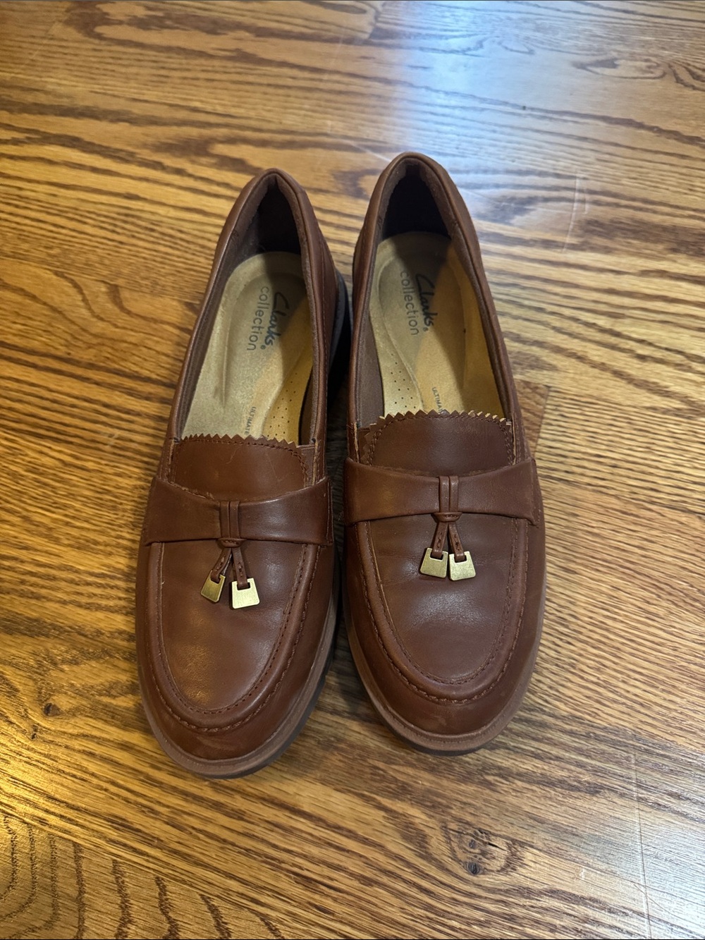 Clarks Women’s Westlynn Bella Brown Leather Penny Loafers